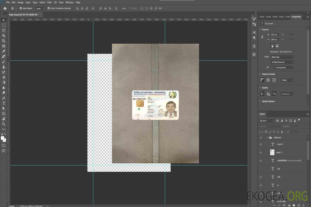 Photolook d'identité du Guatemala AVANT template Photolook d'identité du Guatemala AVANT template